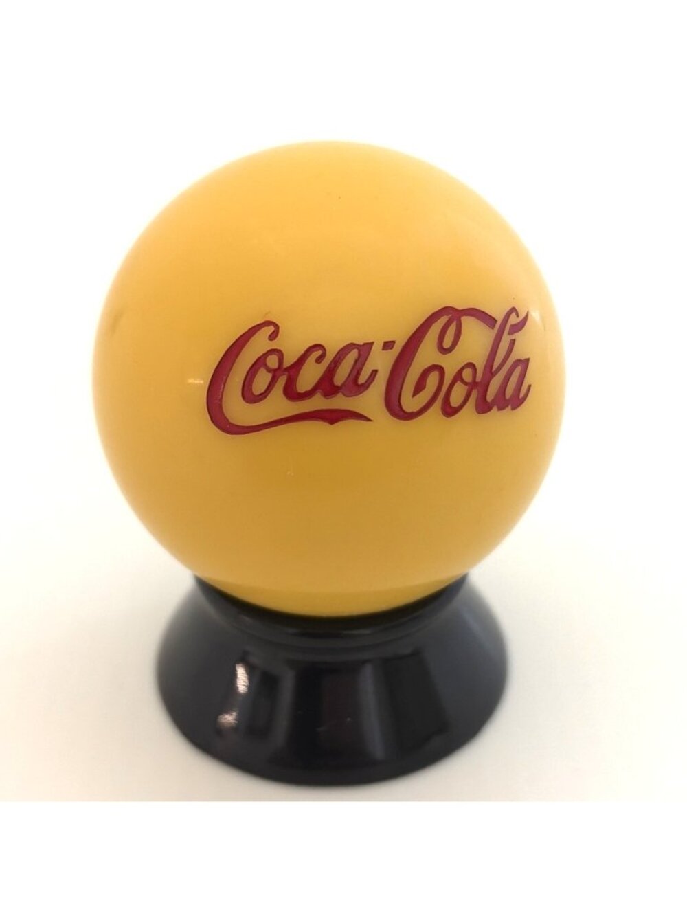 Rare Vintage Coca-Cola Engraved Yellow Cue Ball Regulation Billiard Ball Display